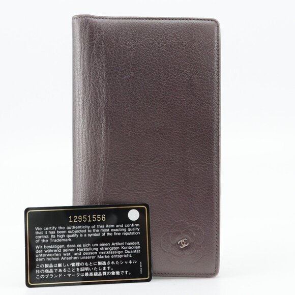 CHANEL Purple Leather Logo Wallet - Picture 10 of 10